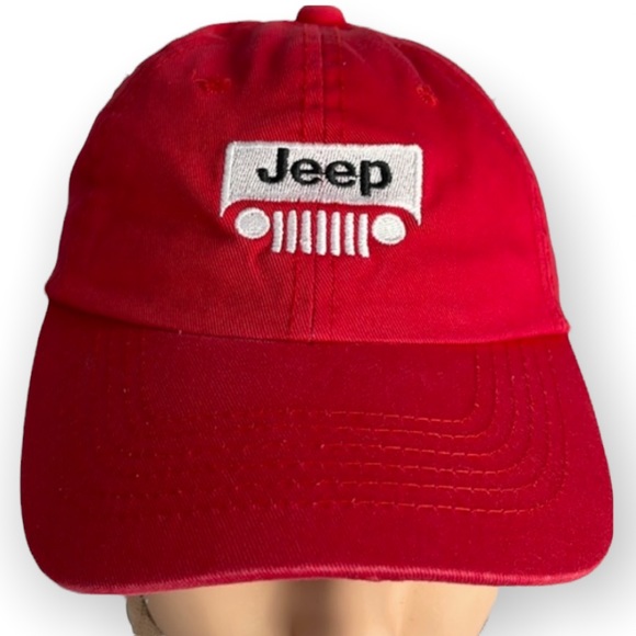 Jeep Youth 6 Panel Baseball Cap Red 
